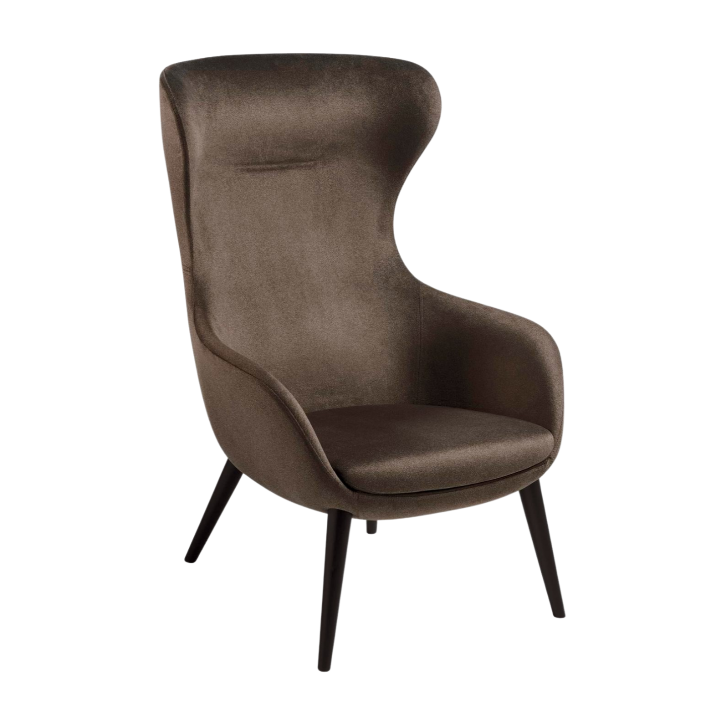 Brown armchair on a white background