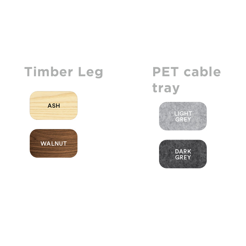 Okidoki Workstation timber leg cable colours