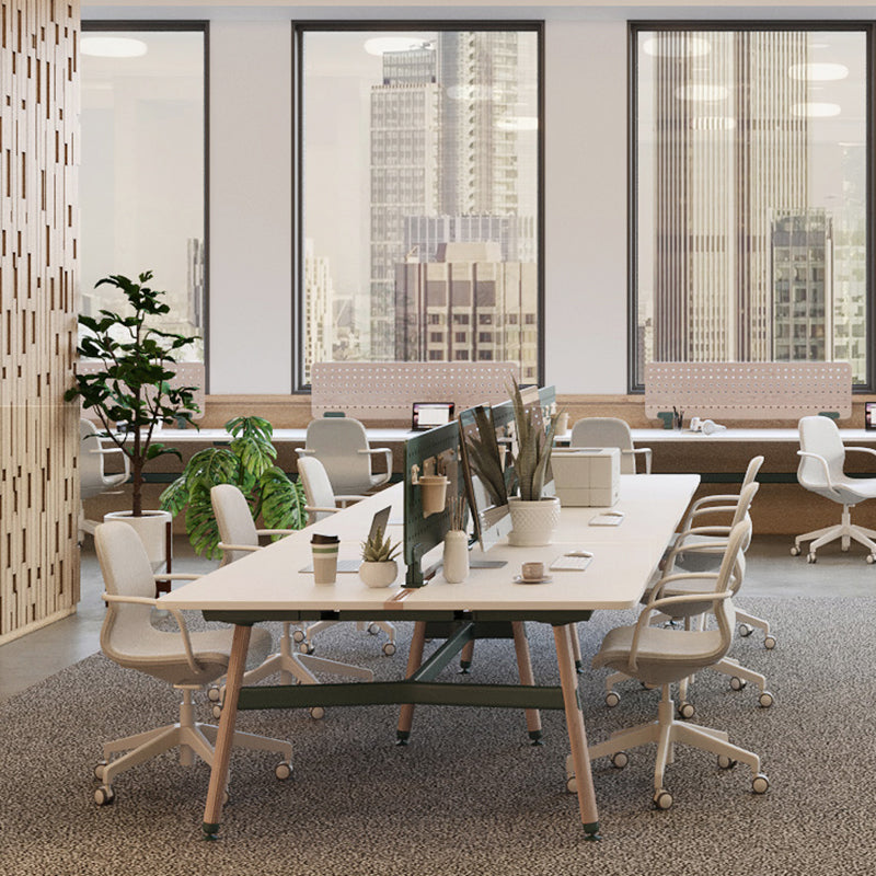 Okidoki workstation with acoustic screens