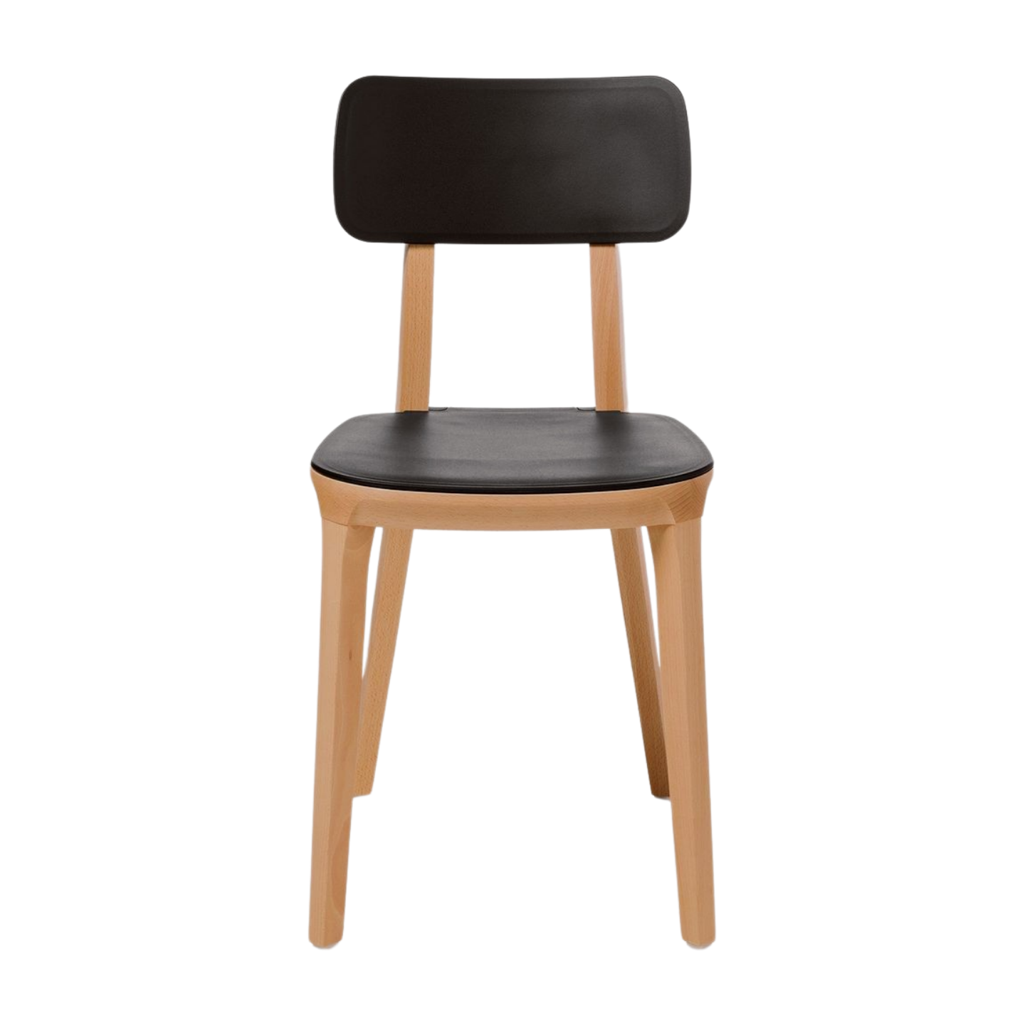 Chair with black seat and backrest on a white background