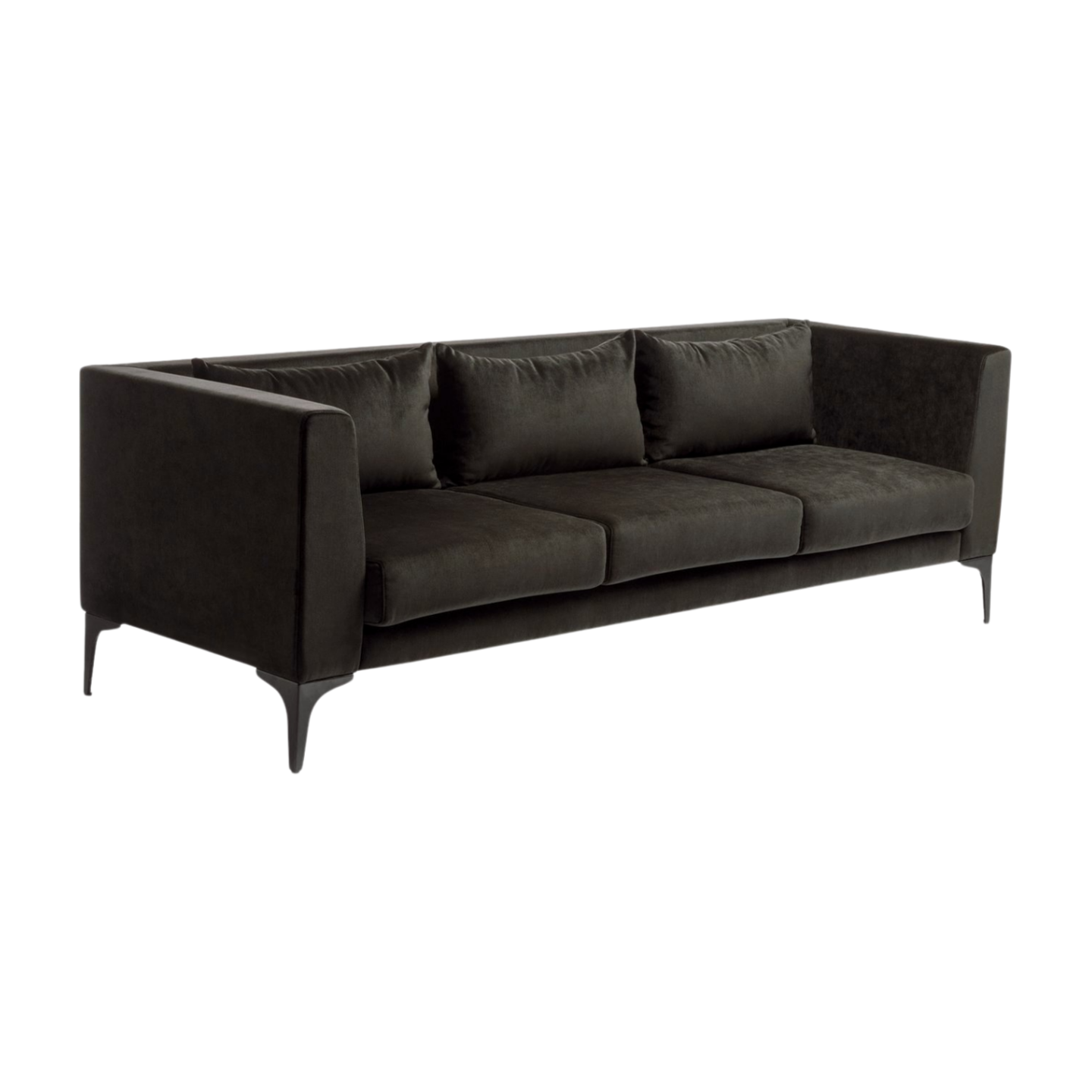 Dark gray sofa on a white background