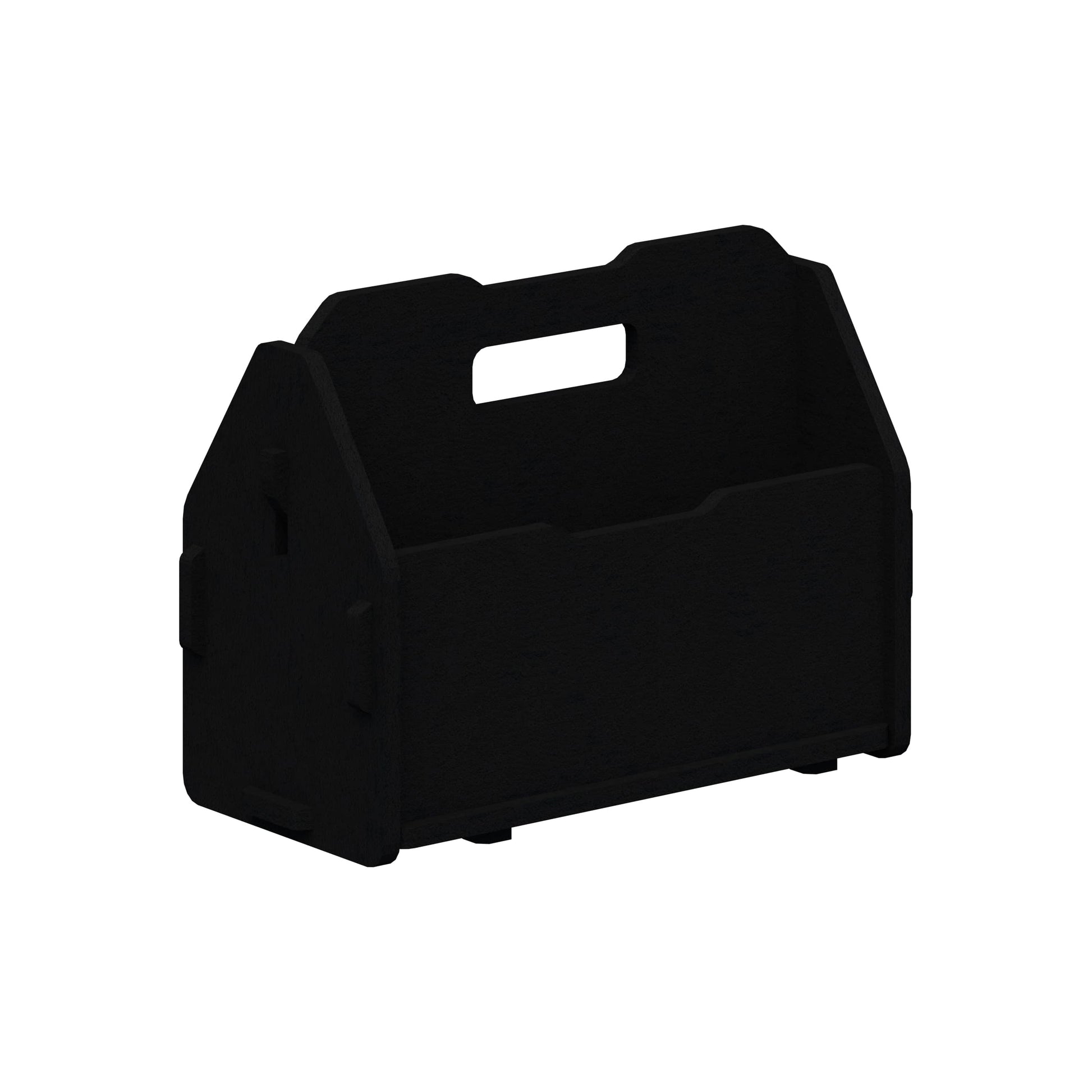 Black toolbox with a handle on a white background