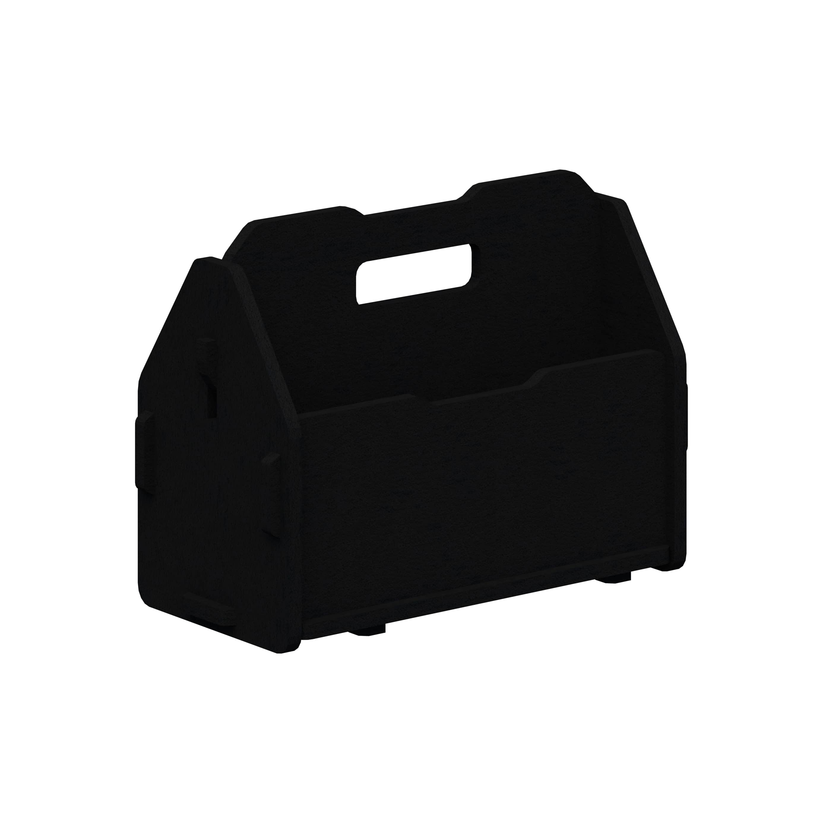 Black toolbox with a handle on a white background