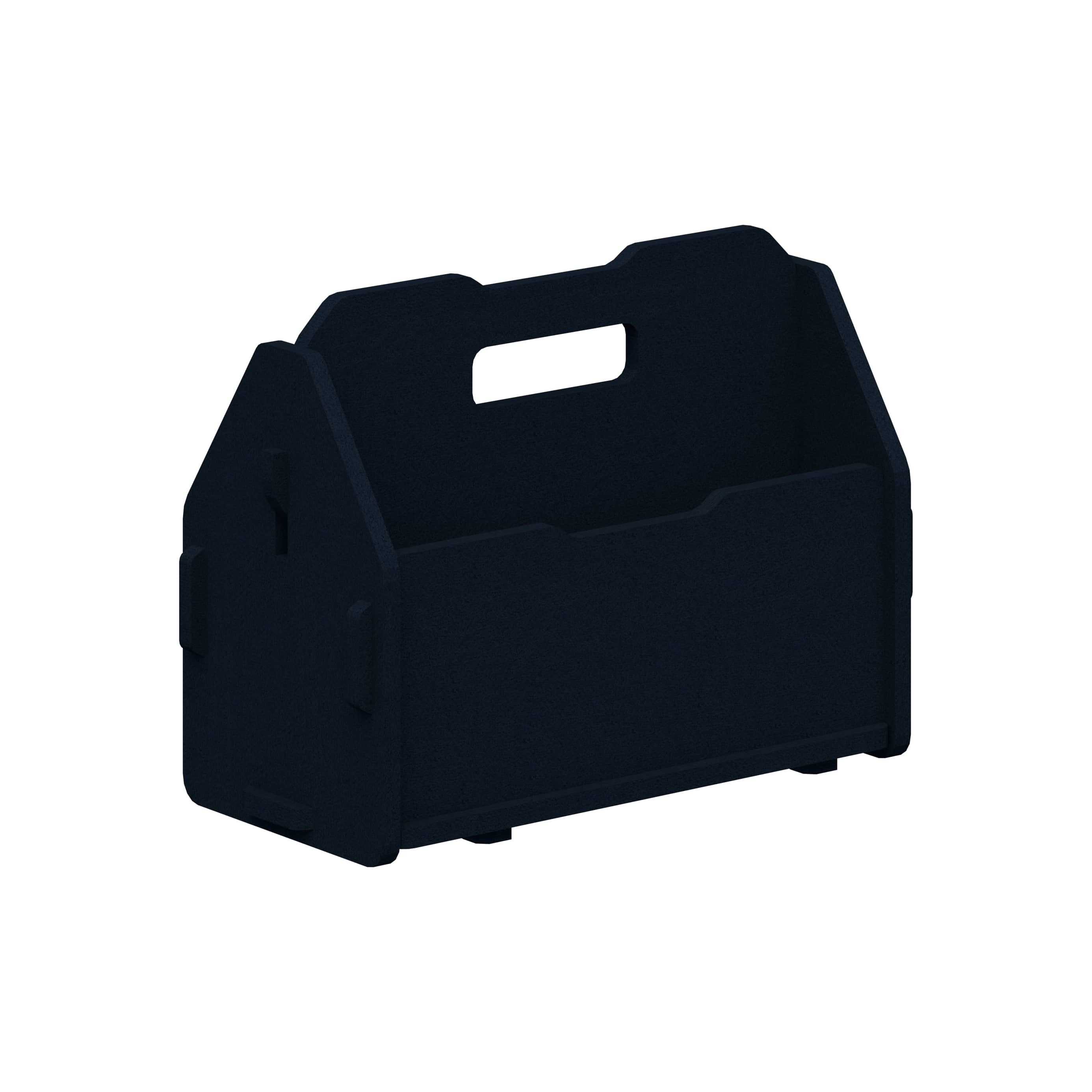 Black tool chest on a white background