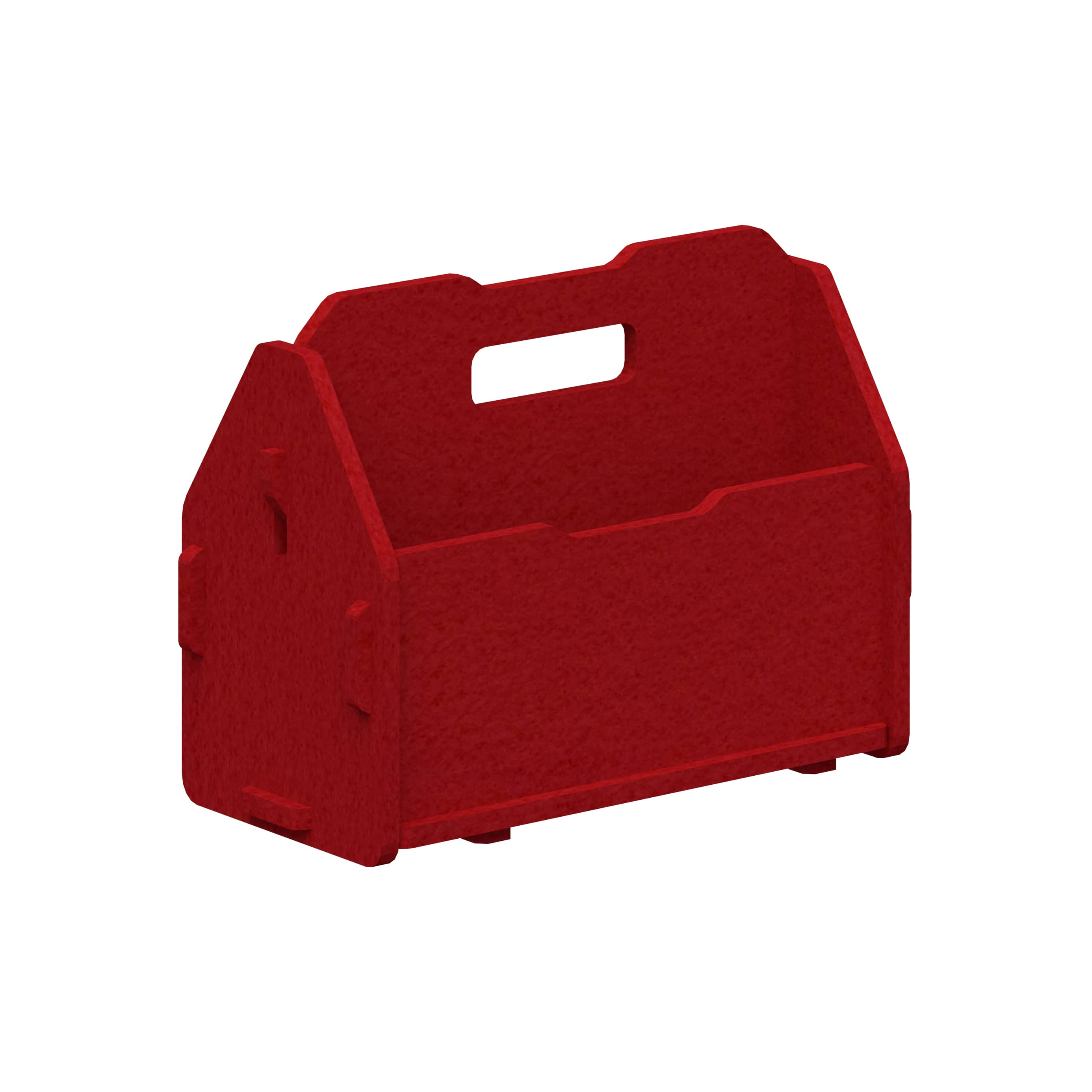 Red tool carrier on a white background