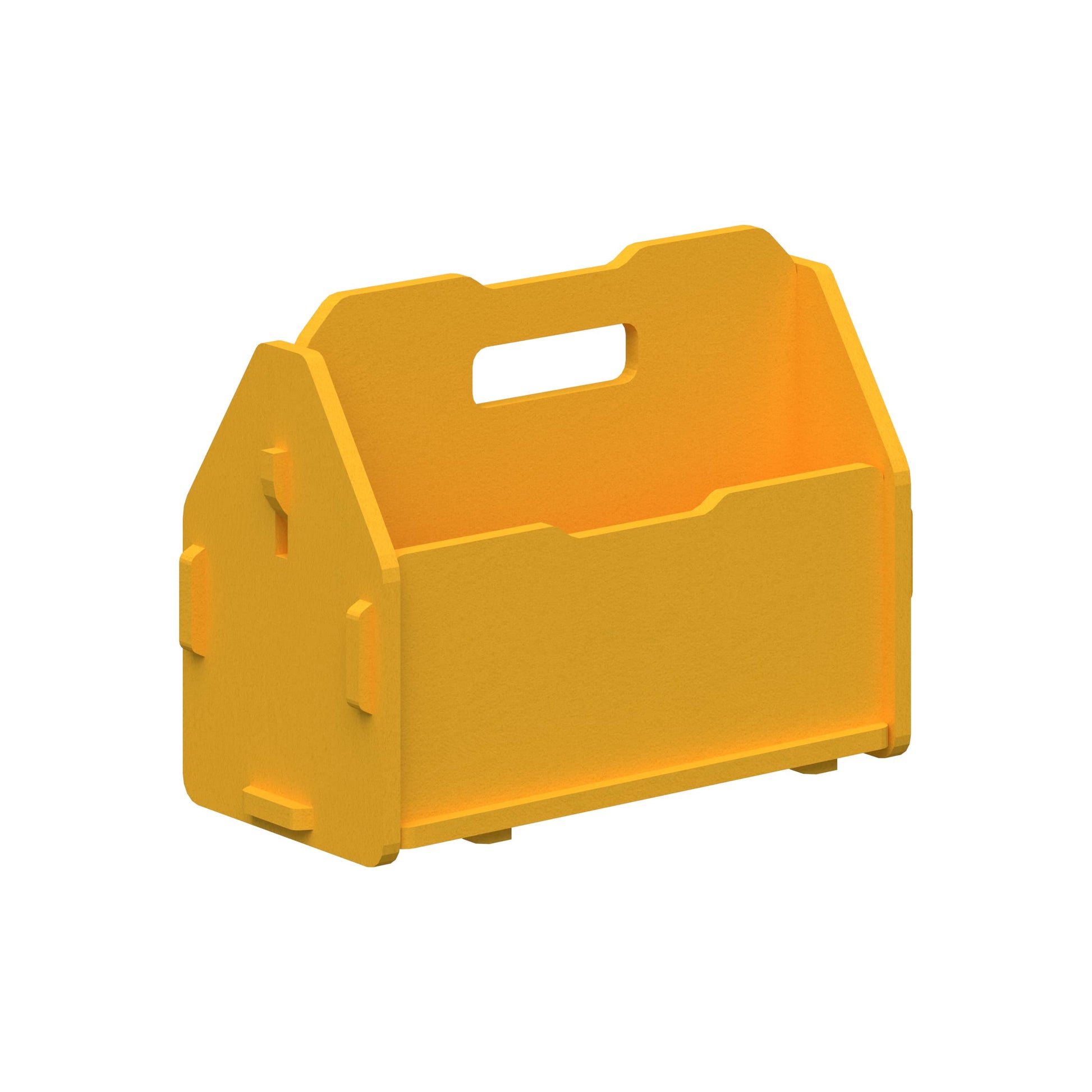 Yellow tool carrier on a white background