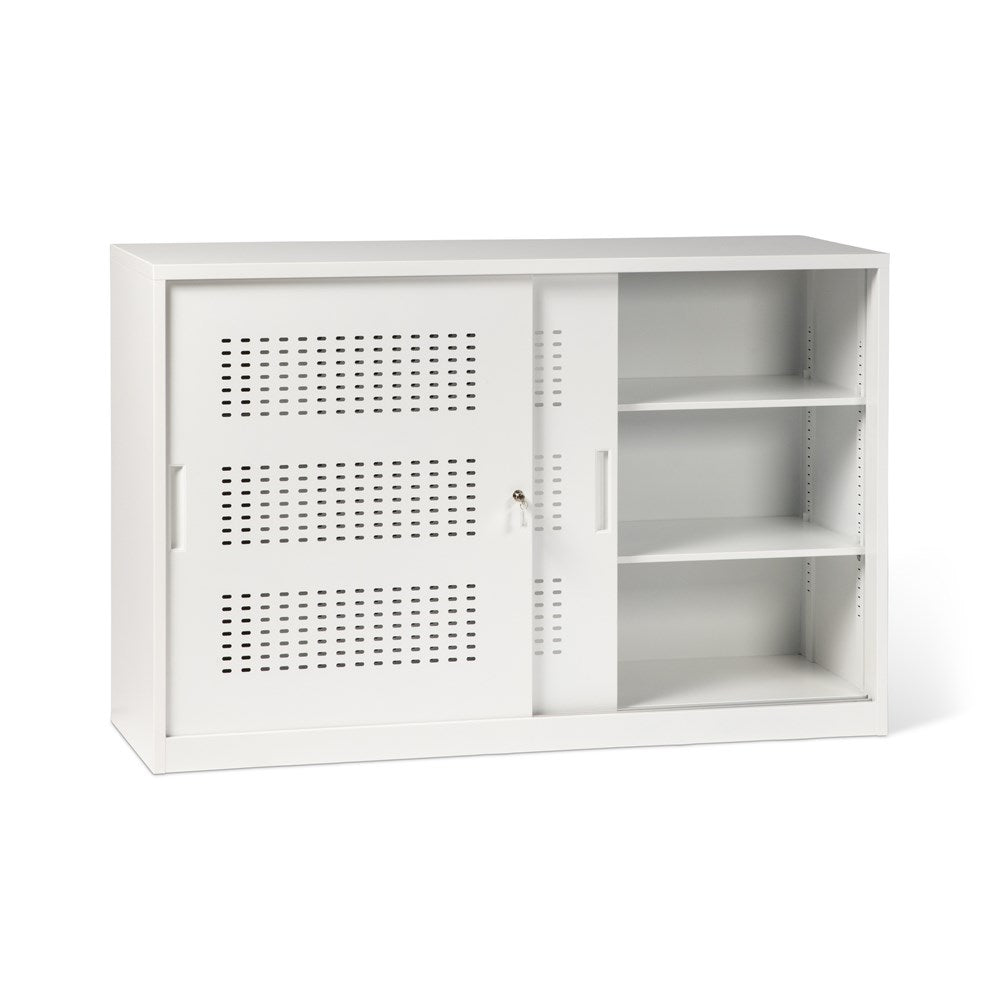 Office steel storage sliding door white