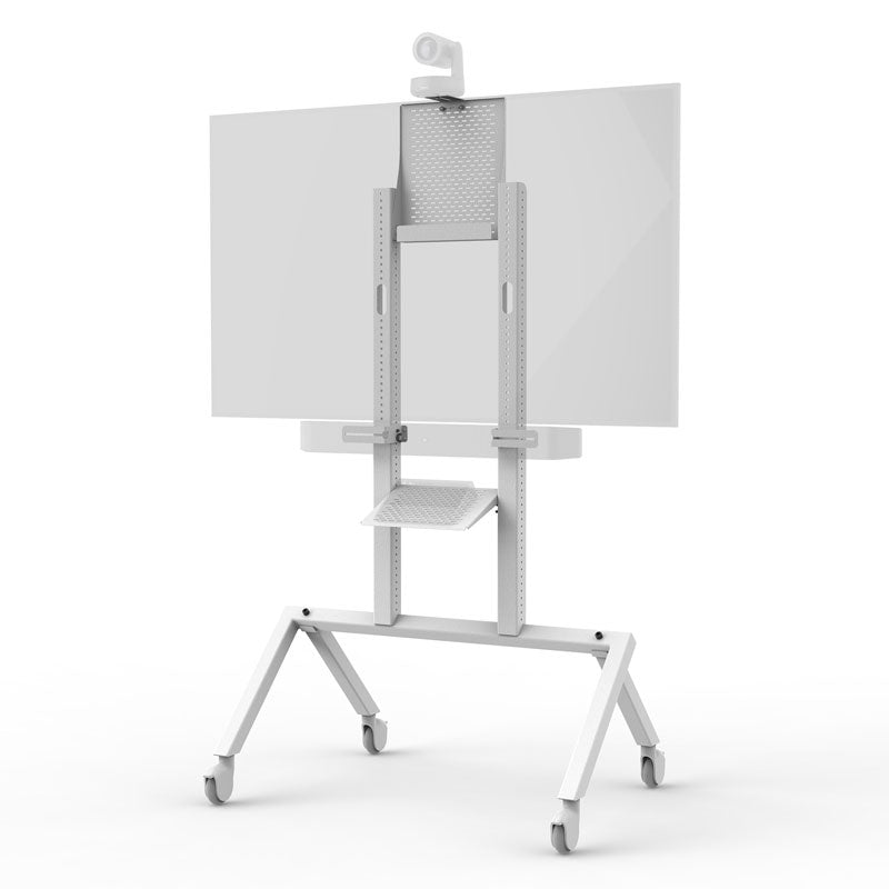 AV Cart Prime - AV TV Trolley - White LCD Mobile Trolley