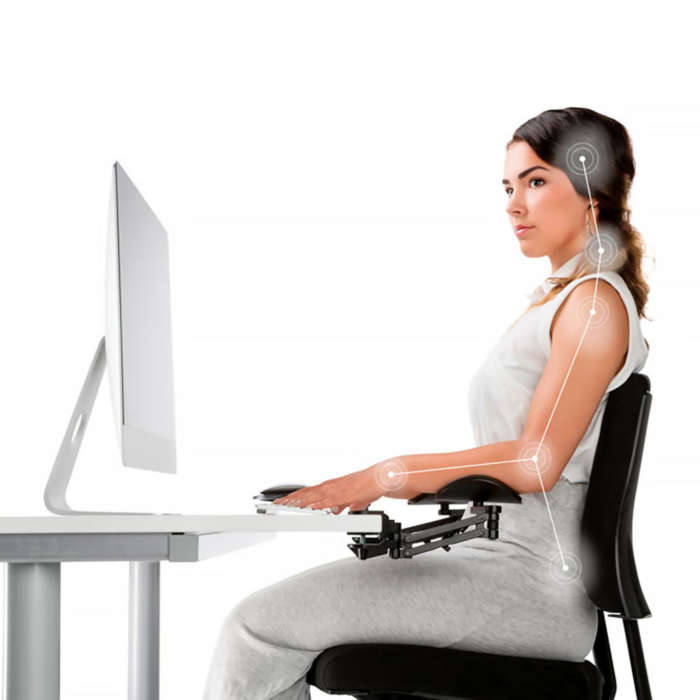 ergosrest being used at a desk ergonomics