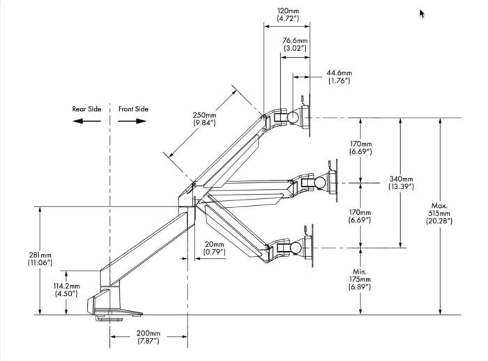 Atdec Heavy Duty LCD Arm Specs