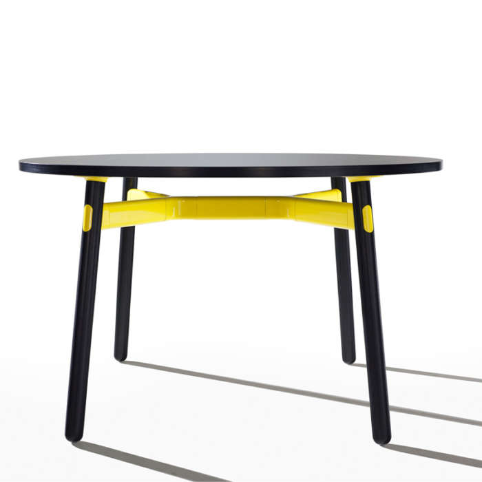 Okidoki Black stain legs with yellow gloss frame