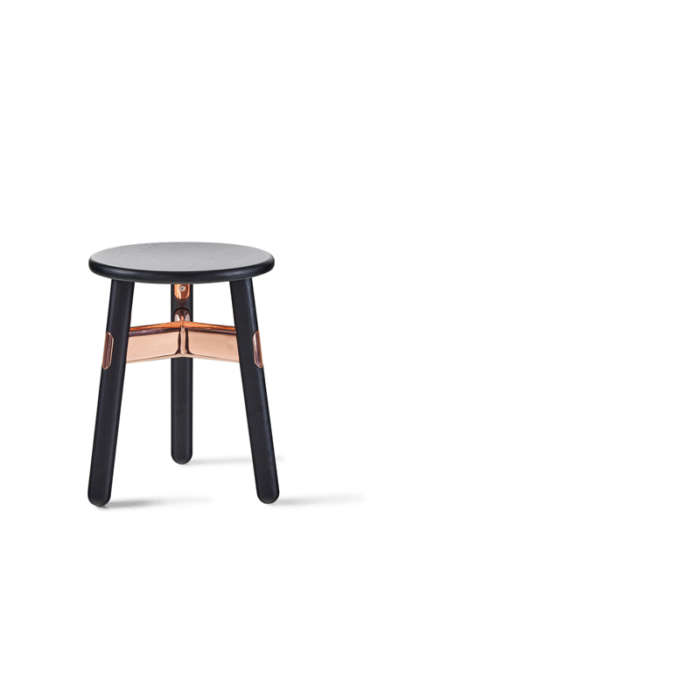 Okidoki Black stain legs with copper gloss frame stool