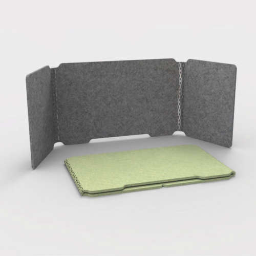 Desk Cubby Acoustic Screen grey green