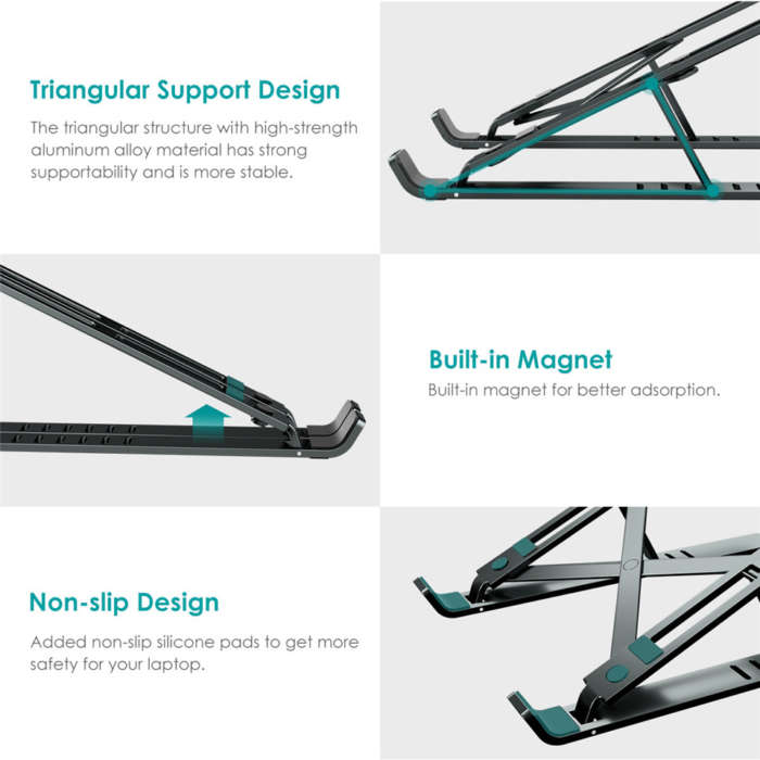 Lift Aluminium Laptop Stand non slip feet