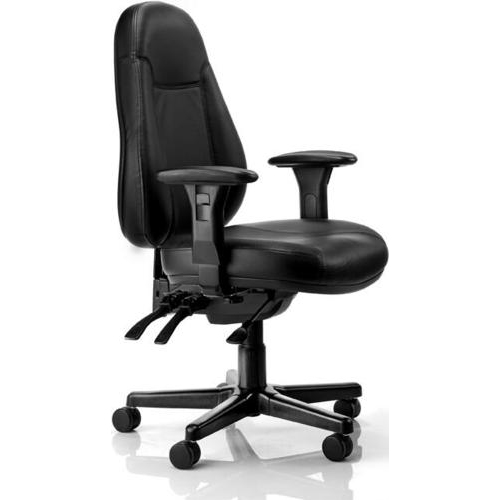 Buro persona 24-7 black leather chair - high energy multi-shift environment