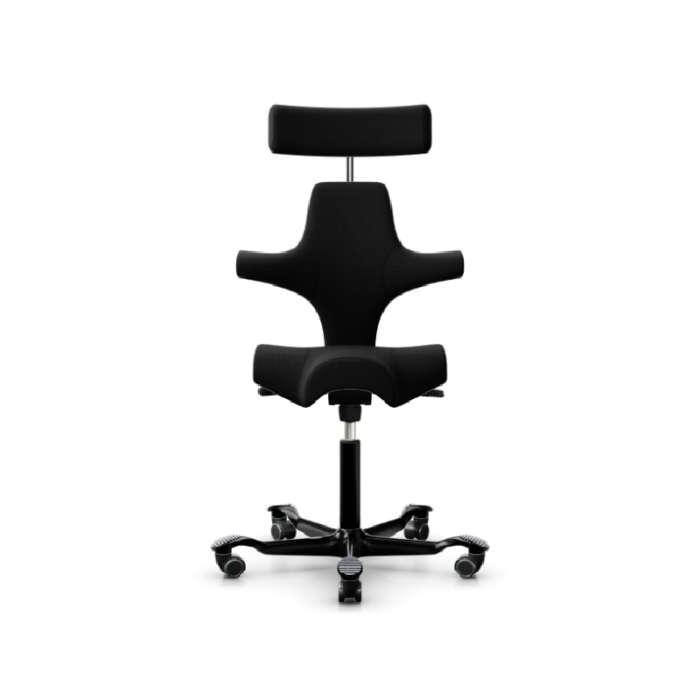 HÅG CAPISCO 8107 - CLASSIC SADDLE SEAT & HEADREST-black-base-Ergostyle