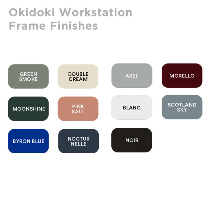 Okidoki Workstation Frame Finishes