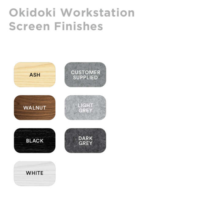 Okidoki Workstation Screen Finishes
