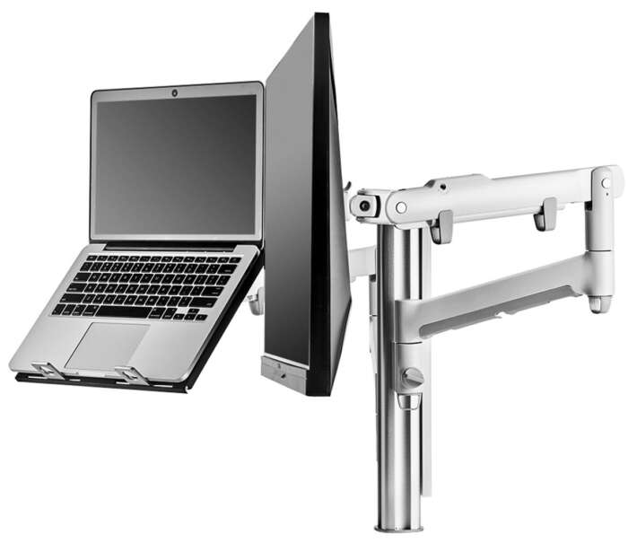 Dual Dynamic LCD Arm Monitor-Notebook Combo (white)