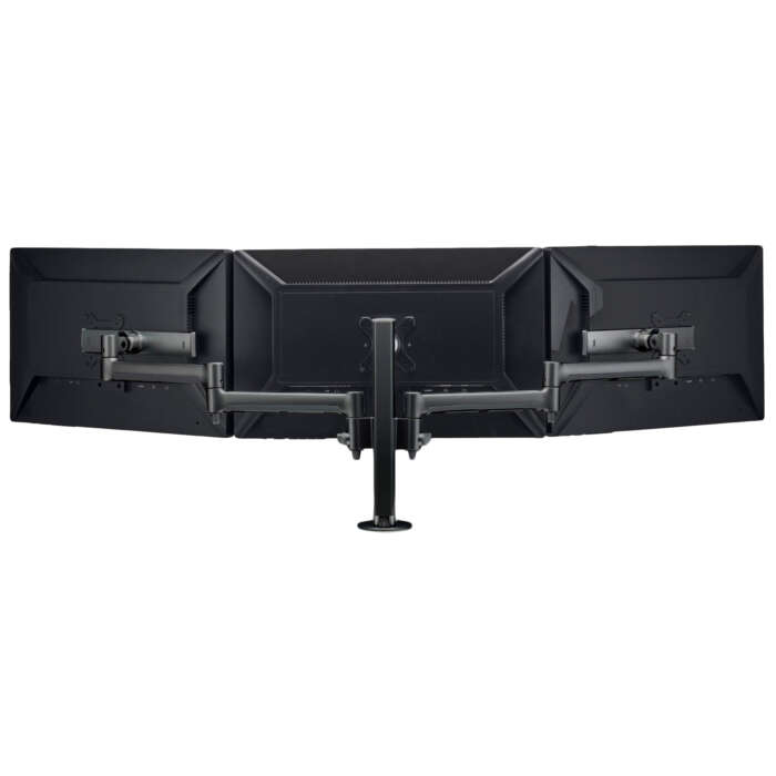 Triple LCD Monitor arm with sliders-black