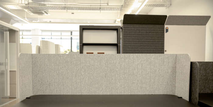 Full view of Booth Acoustic Desk Panel