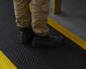 Diamond Step Anti-Fatigue mat in industrial workspace.